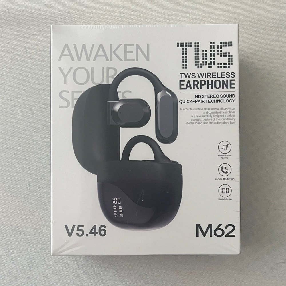 TWS M62 Wireless Over-Ear Headphones - Black